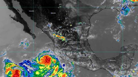 Imagen satelital de Barbara, huracán categoría 1.