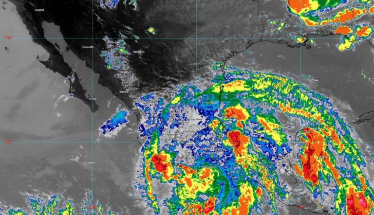 Imagen satelital del huracán Erick.