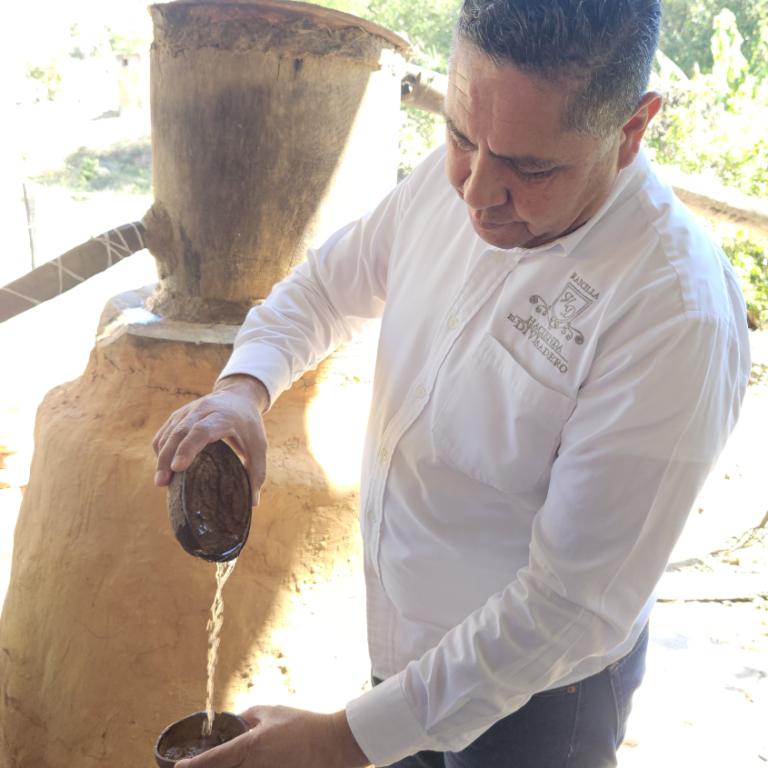 Elaboración artesanal de la raicilla.